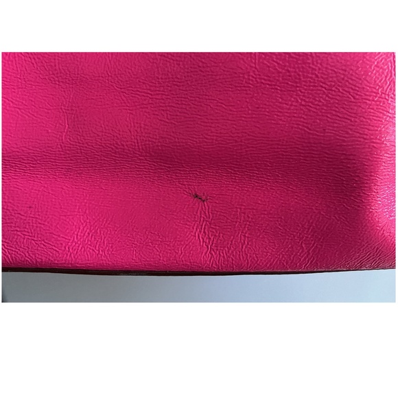 Vintage KATE SPADE New York Leather Tote Shoulder Bag Neon Pink Large - Picture 8 of 12